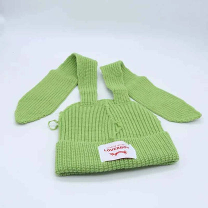 Long fox Ears Knitted Hat Men Women Rabbit Ear Warm Crochet Beanies Kpop Hip Hop Hat Winter Skullies Cap Y2k Christmas Gifty