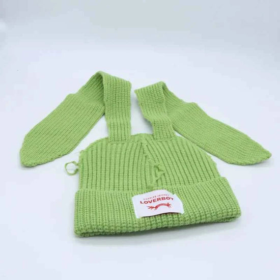 Long fox Ears Knitted Hat Men Women Rabbit Ear Warm Crochet Beanies Kpop Hip Hop Hat Winter Skullies Cap Y2k Christmas Gifty