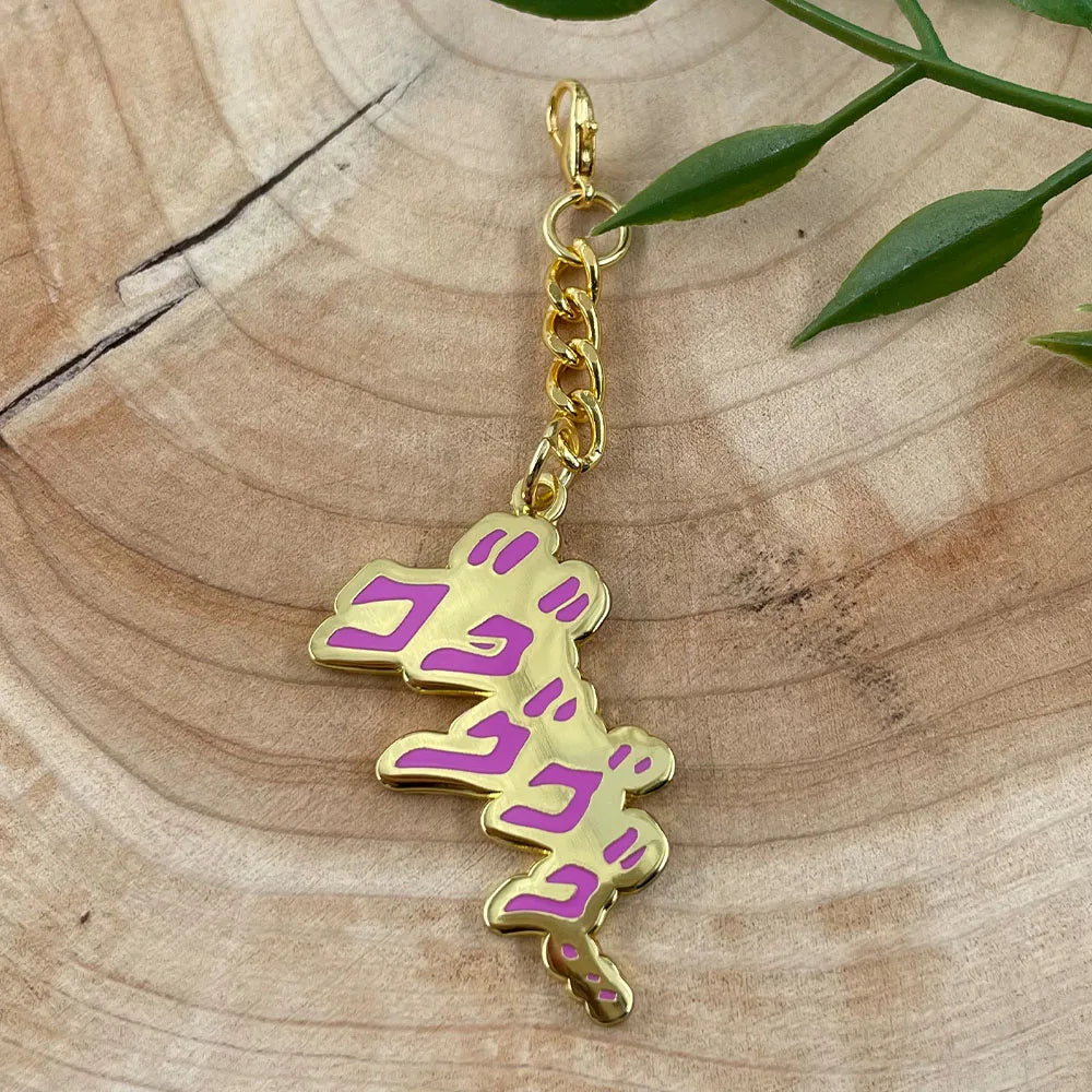 Jojo'S Bizarre Adventure Merchandise Keychain Creative Anime Gold Pendant Bag Accessory Phone Charm Exquisite Gift