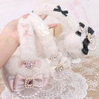 Sweet Mine Rhinestone Love Bow Earmuffs - Lolita Style