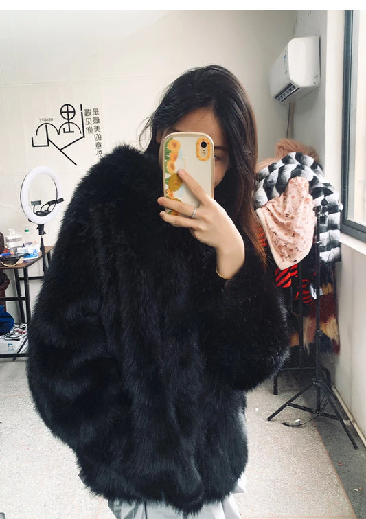 Nerazzurri Autumn Winter Oversized White Black Warm Shaggy Hairy Faux Fur Coat Women with Hood Loose Casual Fluffy Jacket 2023