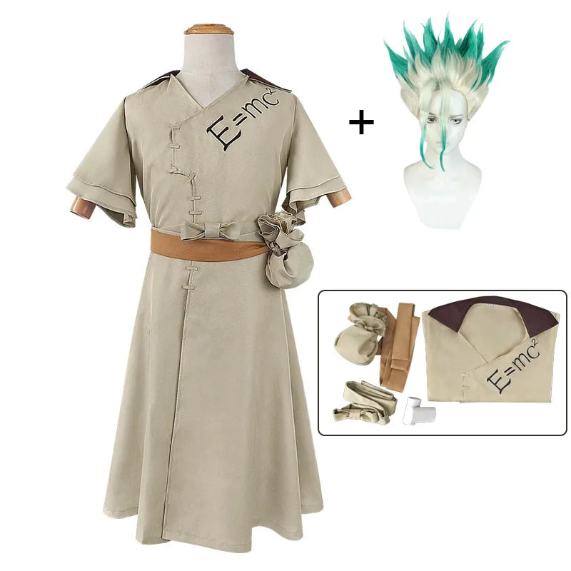 Senku Ishigami Cosplay Costume Wig Halloween Christmas Carnival Party Outfit Role Play Suit Comic Con Clothing