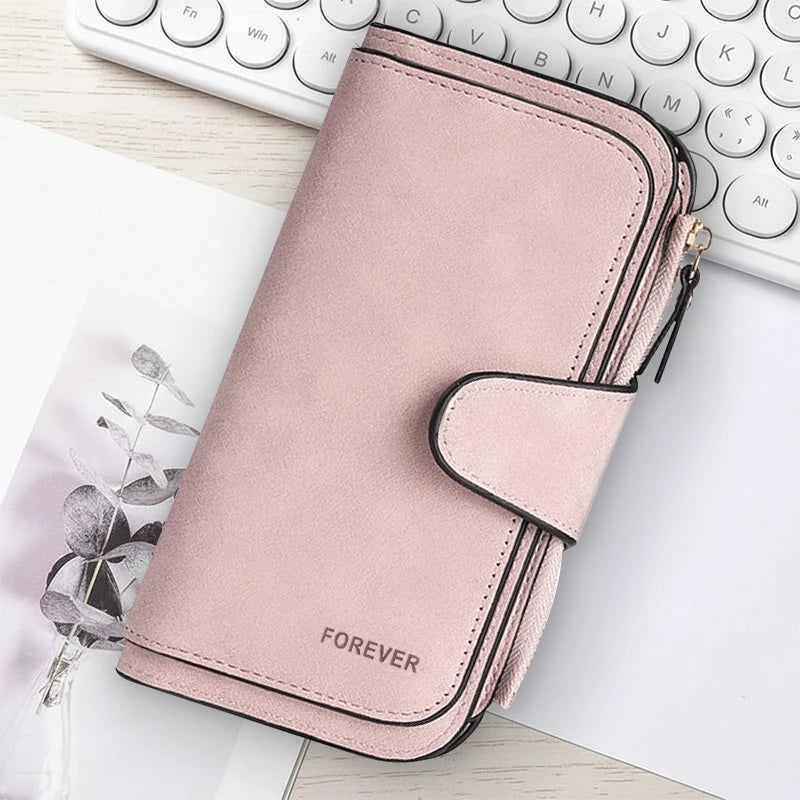 ZeAiLi Long PU Leather Clutch Wallet with Animal Paw and Butterfly Print