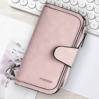 ZeAiLi Long PU Leather Clutch Wallet with Animal Paw and Butterfly Print