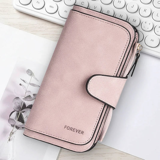 ZeAiLi Long PU Leather Clutch Wallet with Animal Paw and Butterfly Print