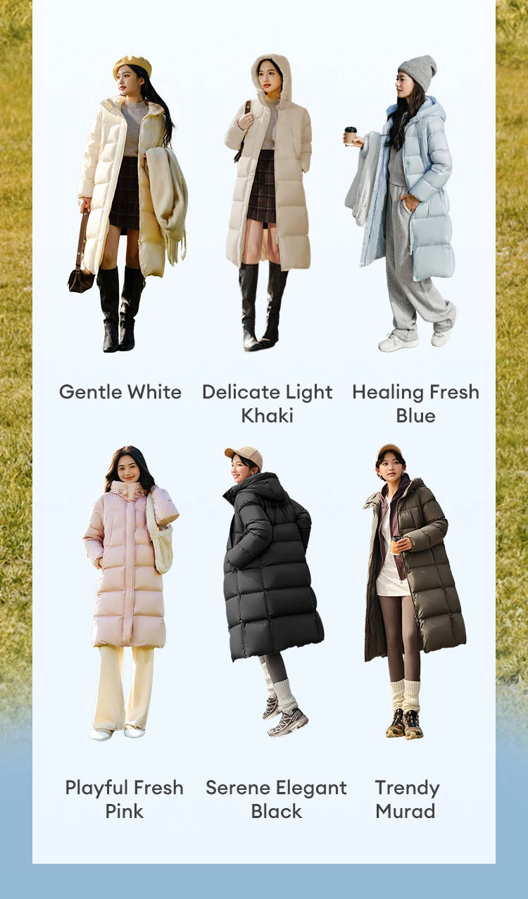 Semir Women's Long Hooded Down Jacket - 90% Duck Down