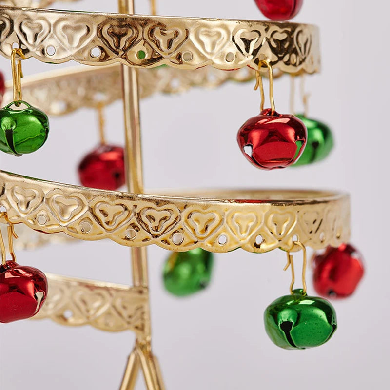 Iron Lace Christmas Tree Mini With Bell Star Desktop Ornament Ornament New Year Christmas Eve Gift Celebrate Party Xmas 2026