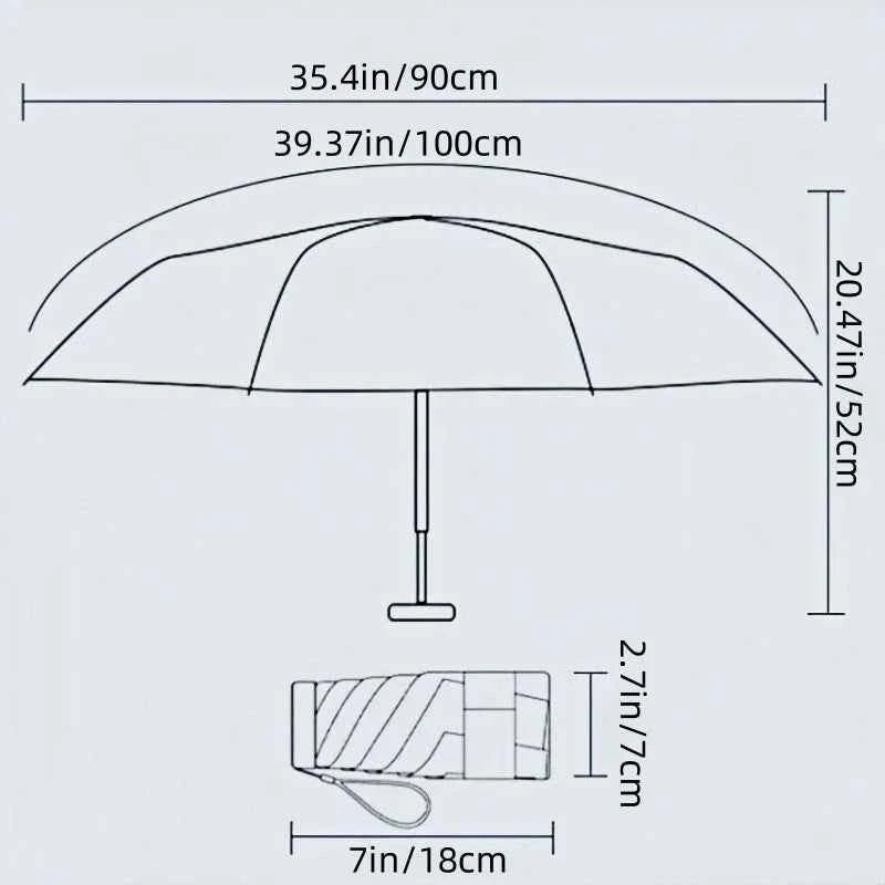 55% Off Mini Sun Umbrella Small Pocket Rain Umbrella Vinyl Folding UV Ultraviolet Protection Sun Shade Pocket Parasol Capsule