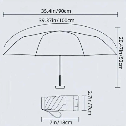 55% Off Mini Sun Umbrella Small Pocket Rain Umbrella Vinyl Folding UV Ultraviolet Protection Sun Shade Pocket Parasol Capsule
