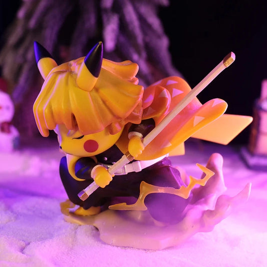 Demon Slayer Anime Figure Tanjirou Agatsuma Hashibira Inosuke Agatsuma Zenitsu Anime Model Action Figure PVC collection Toy SS69