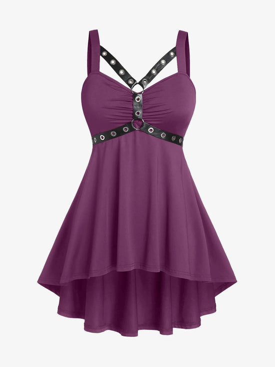 ROSE GAL Womens Plus Size Curve High Low Tank Tops Gothic Sleeveless Strap Tank Top SS69