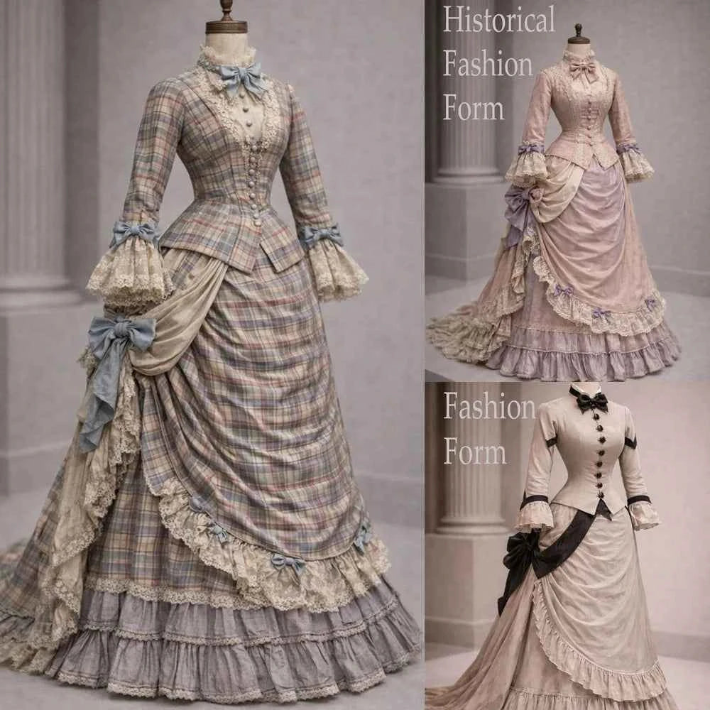 1880s Vintage Victorian Bustle Dress Civil War Theater Edwardian Duchess Costume Gothic Tea Party Eveving Prom Dress Ball Gown