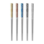 5 pairs 316L Stainless Steel Chopsticks Dragon Pattern New Style Chopsticks Food Grade Household Anti Mildew Extended Chopsticks