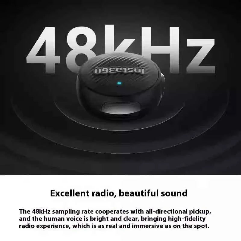 Insta360 X5 Mic Air Transmitter 48khz High-Quality Noise Reduction Compatibility Flow 2 Pro Custom  Recording Upport One-Click