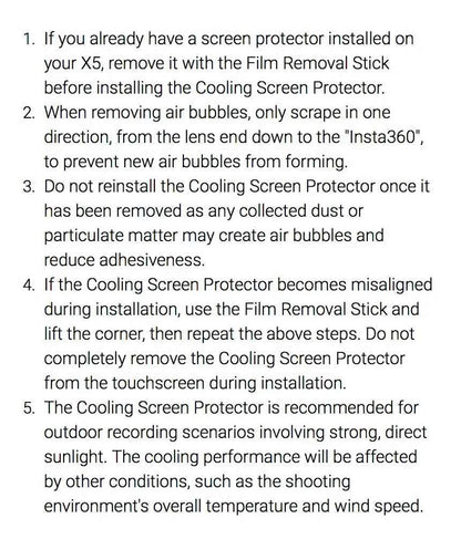 Insta360 X5 Screen Protector Standard or Cooling Tempered Glass Film For Insta 360 X5 Original Accessories
