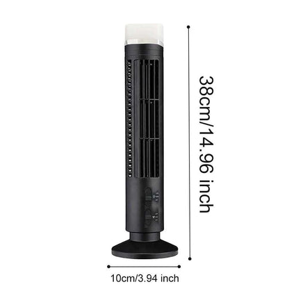 LED Tower Fan Bladeless Tower Fan 90 Degree Oscillating Quiet Portable USB Electric Desk Fan with Light for Home Bedroom Office