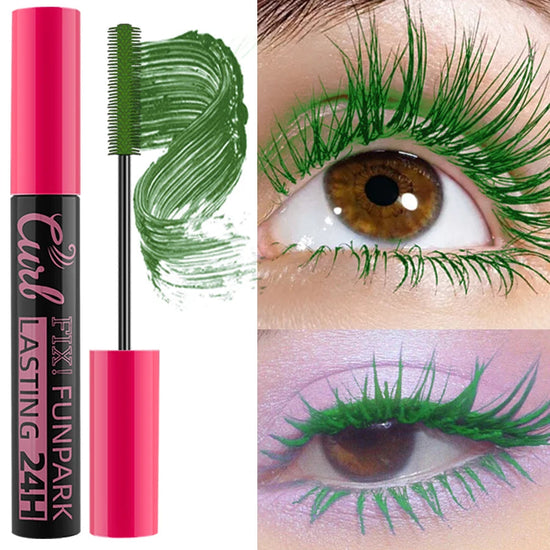 9 Color Mascara Thick Curl Waterproof  Natural Eyelash  Long Lasting Blue White Green Pink Black Eye Makeup Korean cosmetics SS69