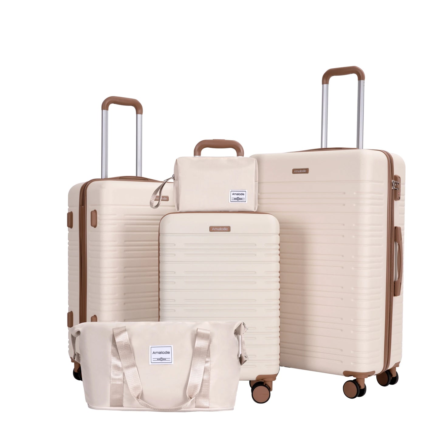 Luggage sets 5 Pieces,Hardshell Suitcase set with Double Spinner Wheel,Travel Case with TSA Lock and Weekend Duffle Bag