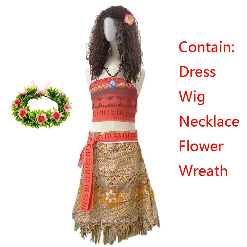 Disney Moana Princess Costume Dress for Girls - Role Play