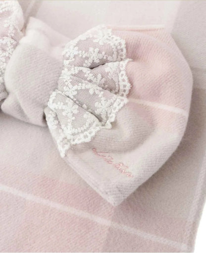 Japanese Liz New Lazy Wind Girls Sweet Plaid Lace Bow Scarf Soft Warm Women's Winter Lolita Scarf