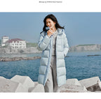Semir Women's Long Hooded Down Jacket - 90% Duck Down