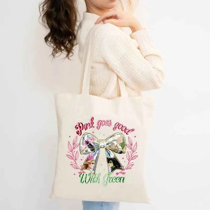 Wicked The Musical Canvas Tote Bag Glinda Elphaba Inspired Musical Lover Gifts Shopping Bag Musical Theater Fans Gift Handbag