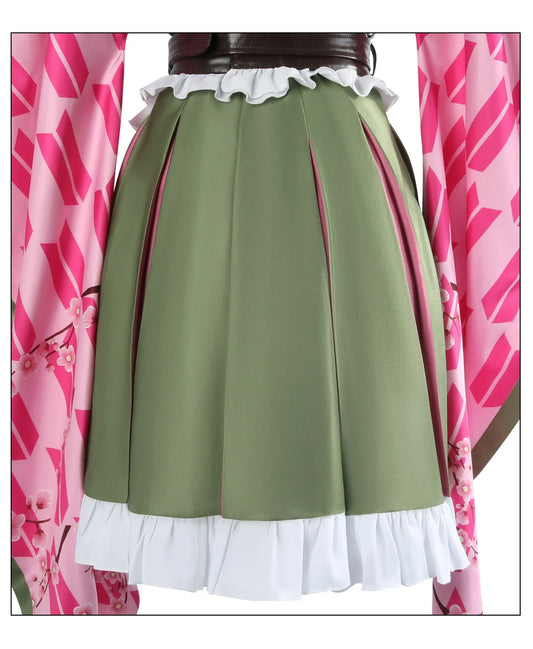 SS69 Kanroji Mitsuri Women's Anime Cosplay Costume Set with Wig and Belt