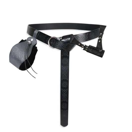SS69 Medieval Knight Belt Synthetic Leather Renaissance Costume Sword Holder