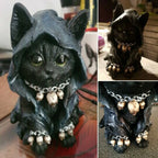 Gothic Cat Witch Decorated Garden Halloween Figurine  Decoration Accessories Decorations for Home Desk  Decor Modern