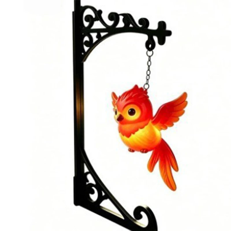 Novelty Hanging Animal Bookend Lamp Magic Owl Bird Metal Book End Stand With Glowing Hanging Ornament Light For Bookshelf Gift
