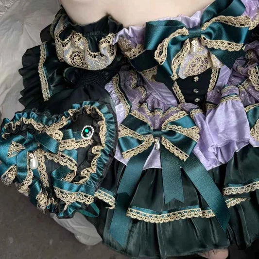 The Little Mermaid's Tears Younger Girls Party Wedding Dress Handmade Wedding Costume for Girls Lolita Girls Bridesmaid Dress
