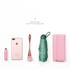 Mini Capsule Umbrella, Ultra-Light Sun Protection UV Blocking, Fashion Casual Basic Style, Manual Open, 6 Ribs Iron Frame