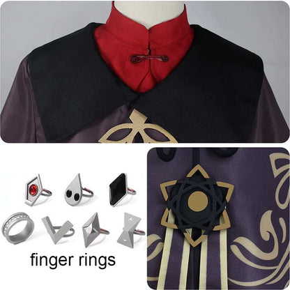 Hu Tao Cosplay Costume Set for Women - Cotton Blend Dress with Accessories