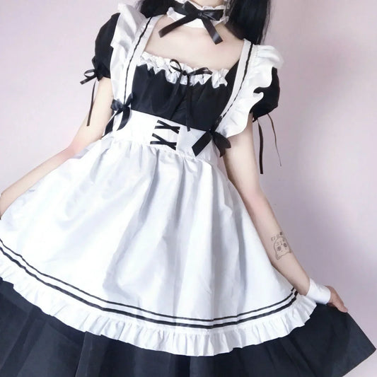 Black Pink Lolita Maid Costumes Cute Girls Women Lovely Maid Cosplay Costume Animation Show Japanese Outfit Dress Clothes S-5XL - SS69