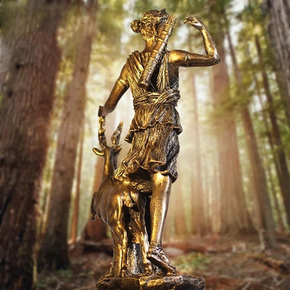 Moon Goddess Resin Statue 27cm Celestial Sculpture for Home Altar Decor
