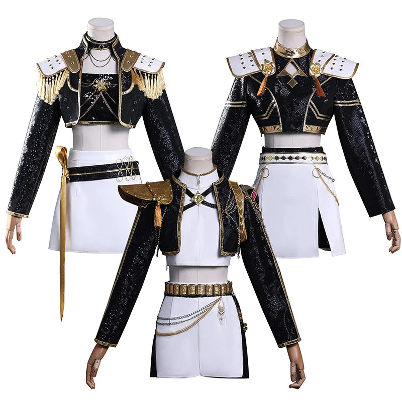 Black Golden Rumi Zoey Mira Cosplay Cosplay Costume Wig Women Suit Halloween Party Role Playing Outfit