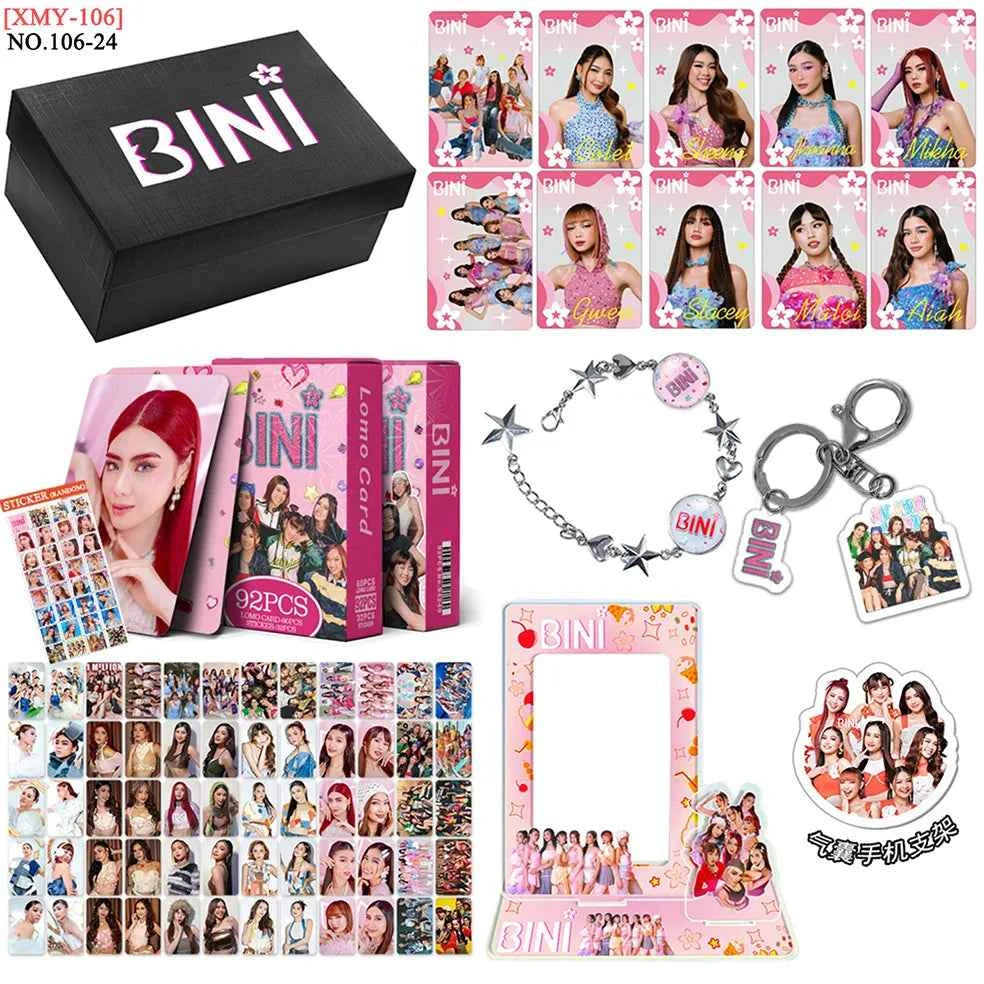 Kpop Idol BABYMONSTER BINI GIDLE ZB1 Gift Box Set Lomo Card Photocards Card Holder Keychains Acrylic Stand Bracelet Fans Gifts