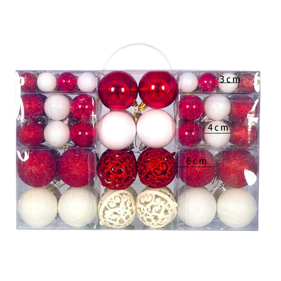 100Pcs Christmas Ball Ornaments Tree Decorative Shatterproof Decorations Hanging Xmas for Anniversary Wedding Party Holiday