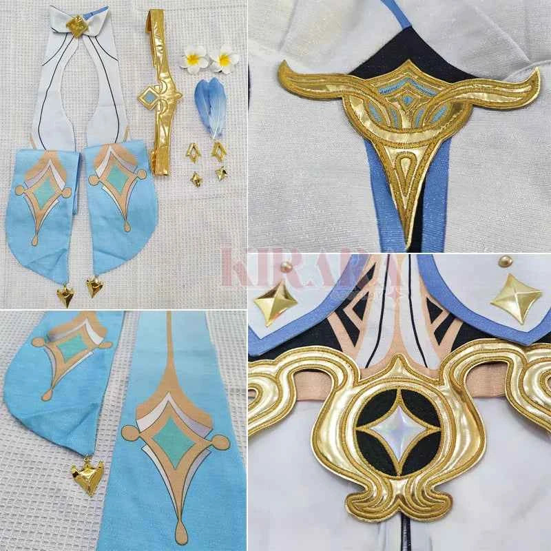 High Qualiy Lumine Cosplay Costume Wig Hair Game Impact Character Traveler for Women Cosplay Anime Events Role Play Dress