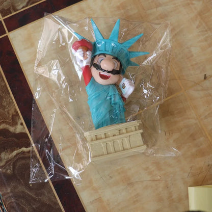 Super Mario as The Statue of Liberty Figure Model Toys for Kids 20cm SS69