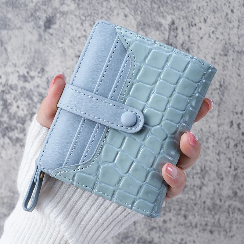 Women's Mini Crocodile Print PVC Clutch Wallet & Card Holder