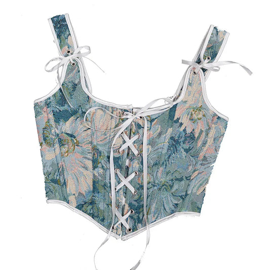 SS69 Lolita Corset Camisole Top - Y2K Underbust Body Shaper Polyester Blend