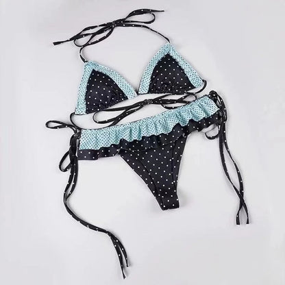 YUNZHAOLUCN Women's High Waist 4-Piece Bikini Set Solid Polyester Swimwear