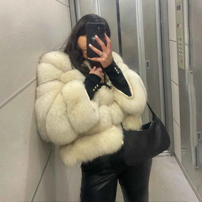 Winter Women's Cold Coat Top Fox Jackets For Women clothing Natural Real fox Fur Jacket Coats For Women Fur Jacket In Promotion