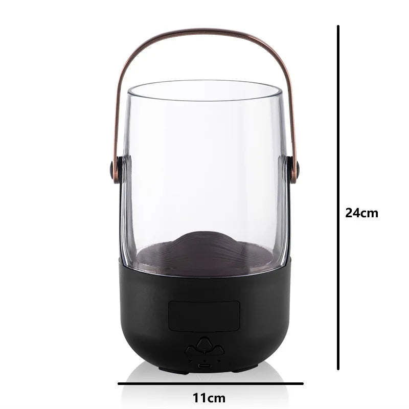 Retro Flame 200ml Evaporative Aromatherapy Humidifier with 3 Timer Settings Ambient Mood Lighting for Home Decor and Relaxation