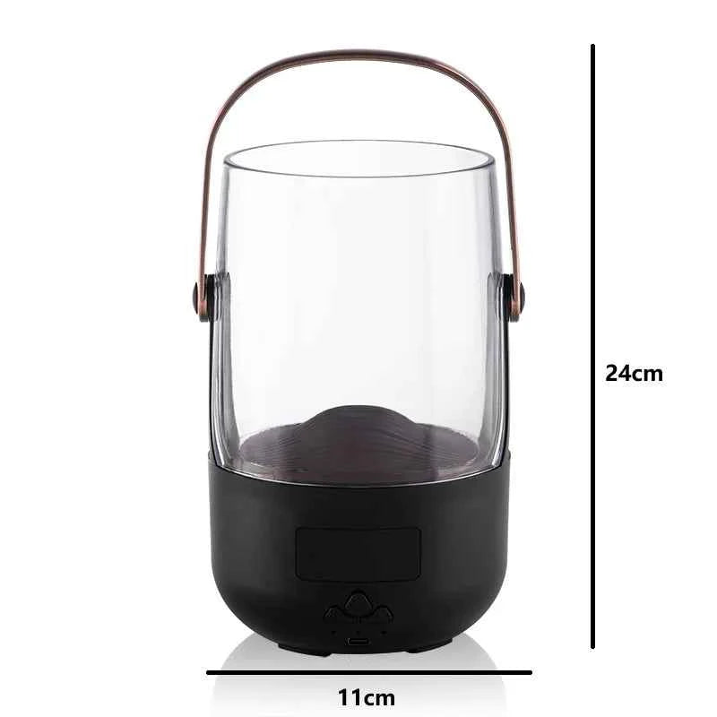 Retro Flame 200ml Evaporative Aromatherapy Humidifier with 3 Timer Settings Ambient Mood Lighting for Home Decor and Relaxation