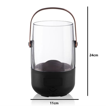 Retro Flame 200ml Evaporative Aromatherapy Humidifier with 3 Timer Settings Ambient Mood Lighting for Home Decor and Relaxation