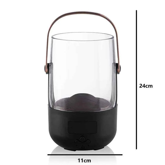 Retro Flame 200ml Evaporative Aromatherapy Humidifier with 3 Timer Settings Ambient Mood Lighting for Home Decor and Relaxation