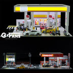 1/64 Scale Diecast Car Garage Diorama with LED Lighting