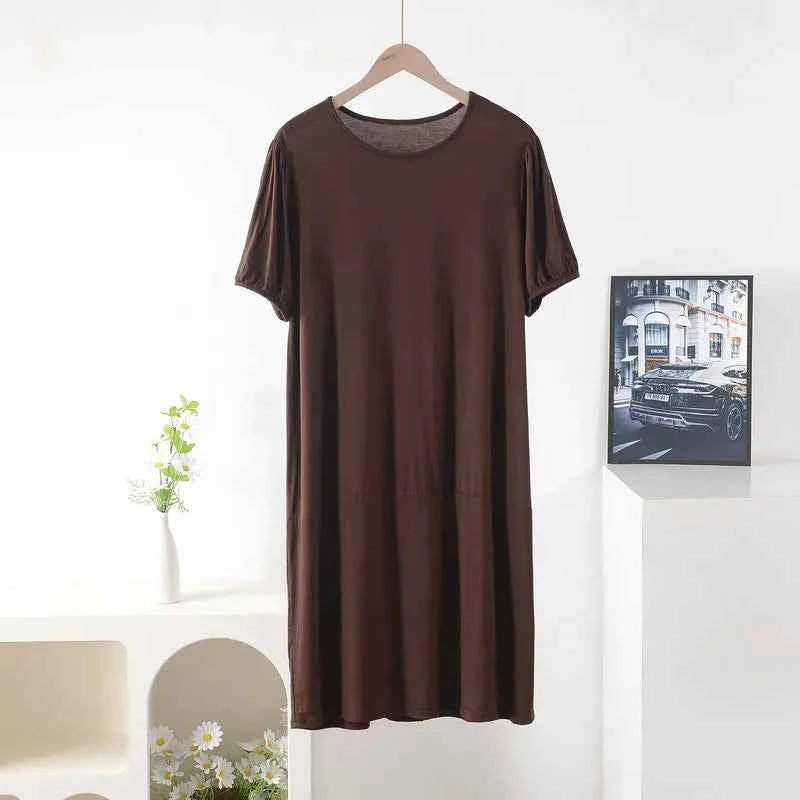 Plus size Summer women's Loose dress short sleeves solid color XL to 8XL  dresses